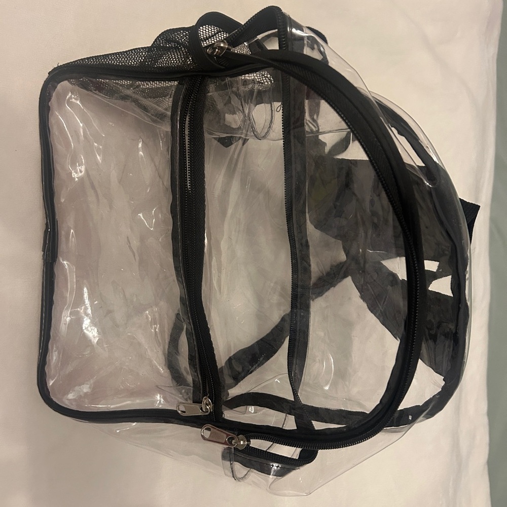 Clear Backpack with Black Accents